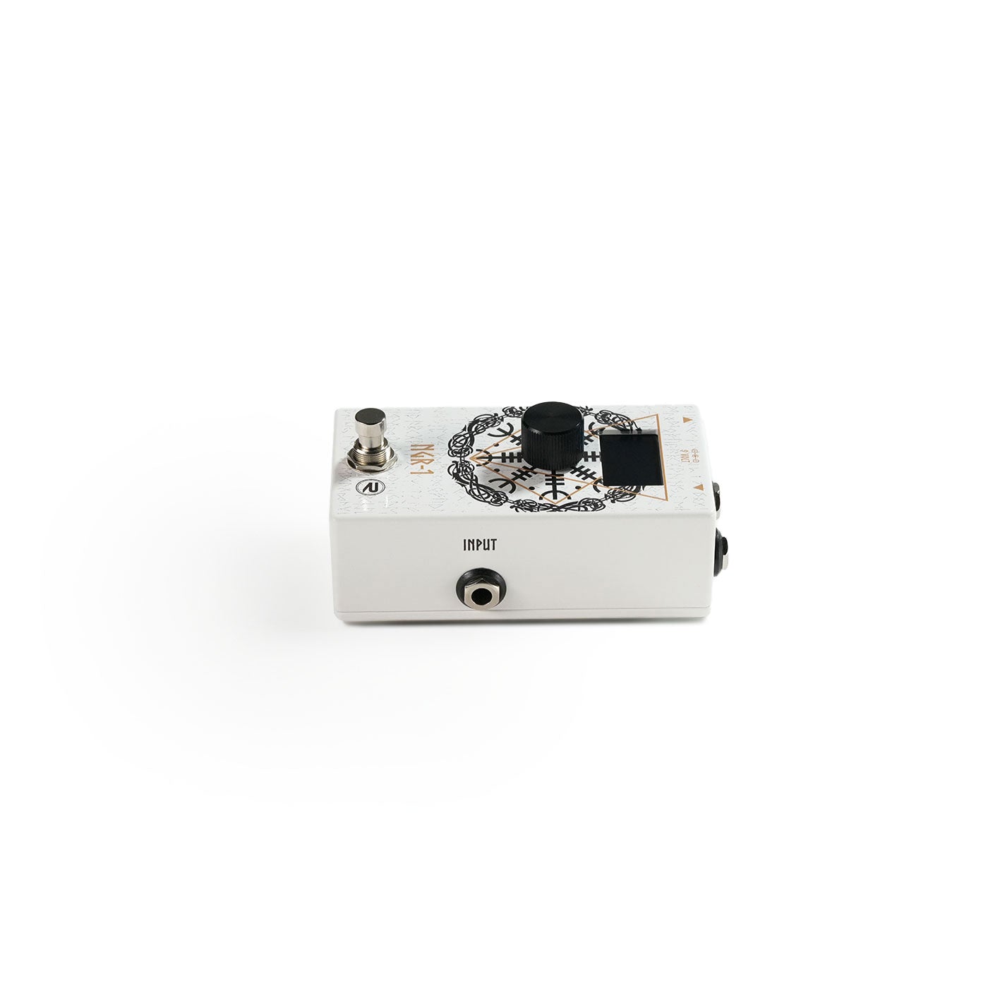 Side angle of the RedSeven NGR-1 guitar preamp pedal highlighting the input connection