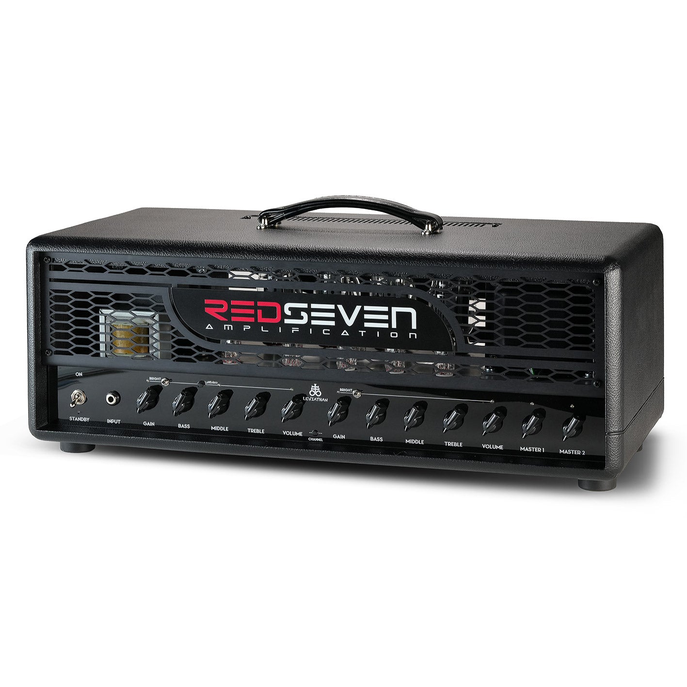 RedSeven Leviathan amplifier front angled view showing full control layout