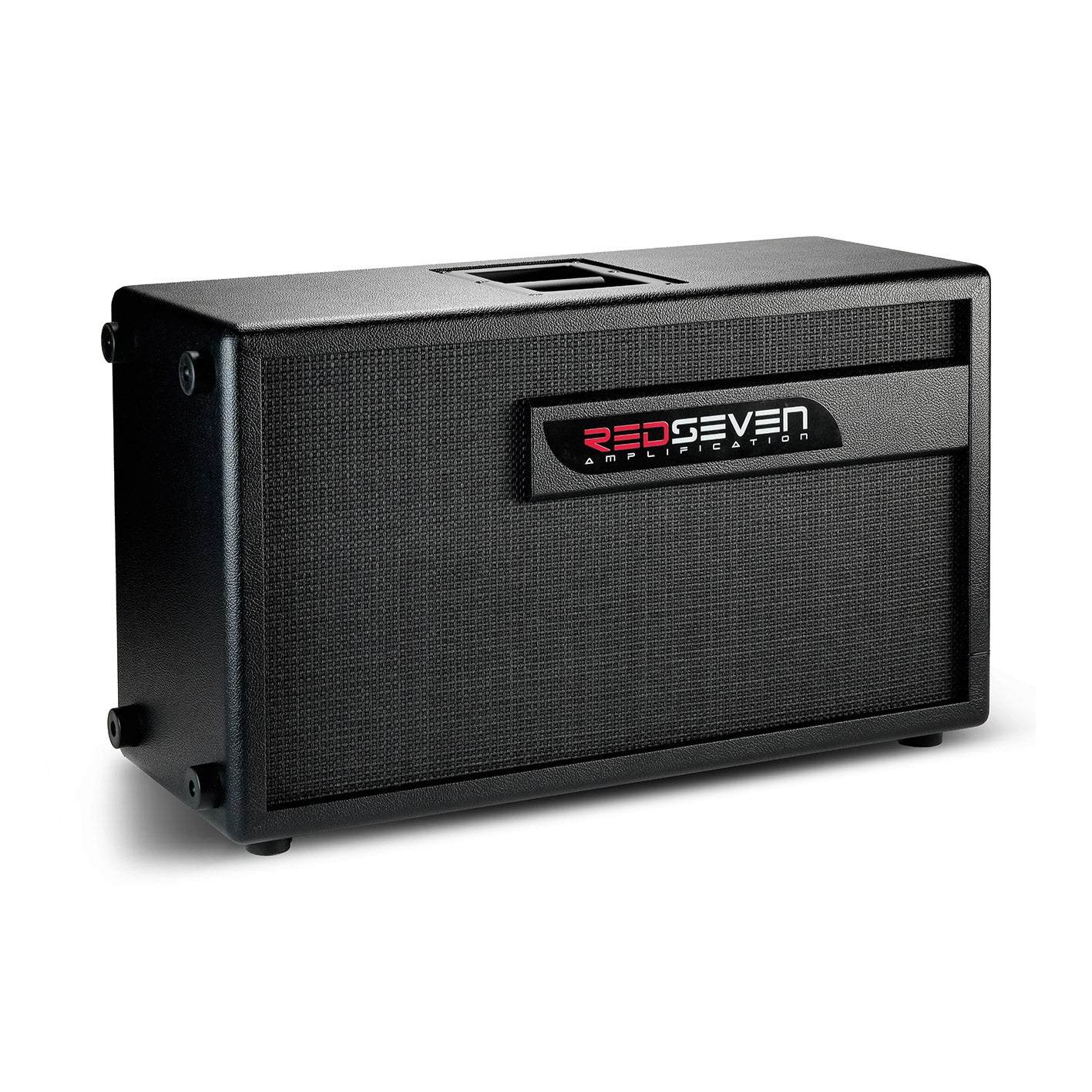 RedSeven Amplification 2x12 guitar cabinet rear angled view showing closed back design