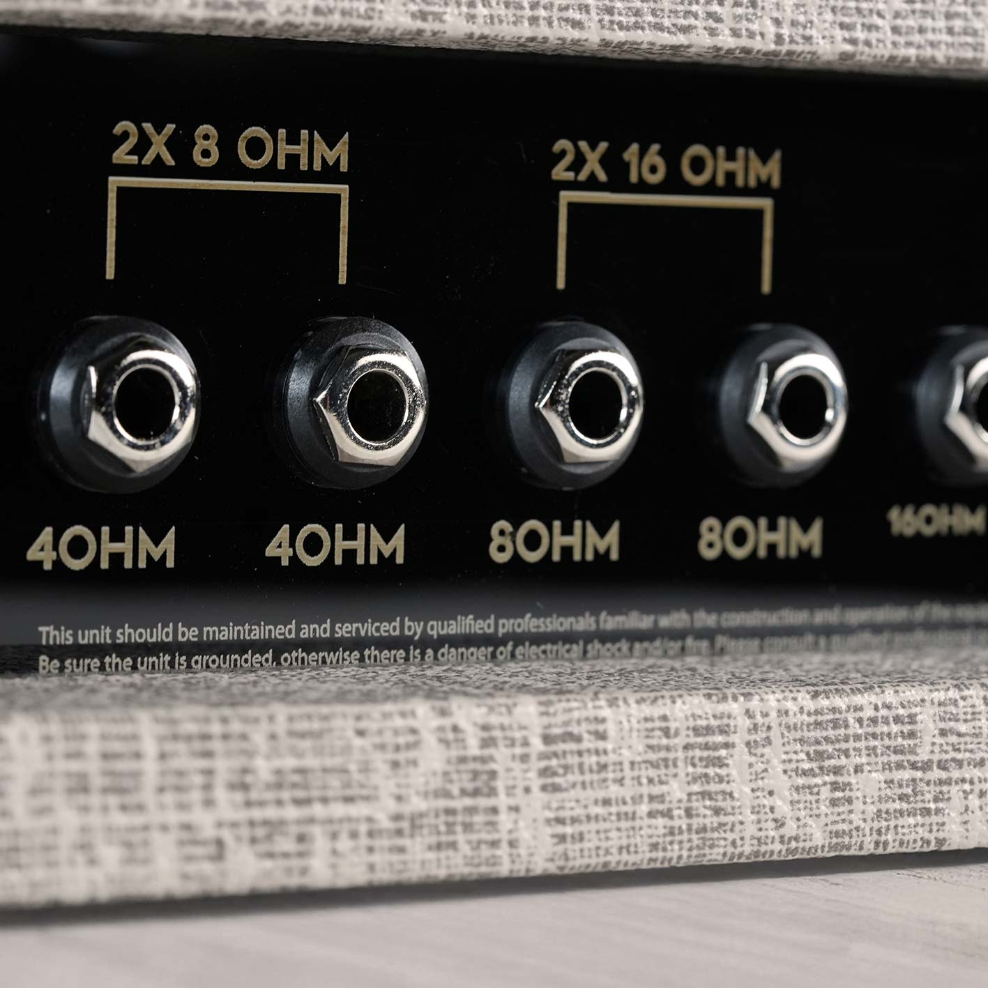 RedSeven Azary rear speaker impedance outputs close-up