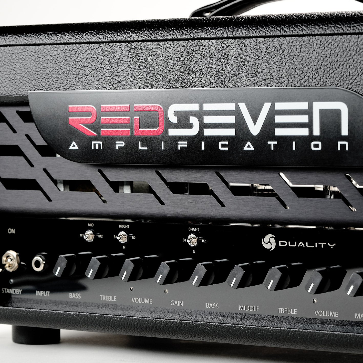 Duality RS amplifier logo with full control section visible