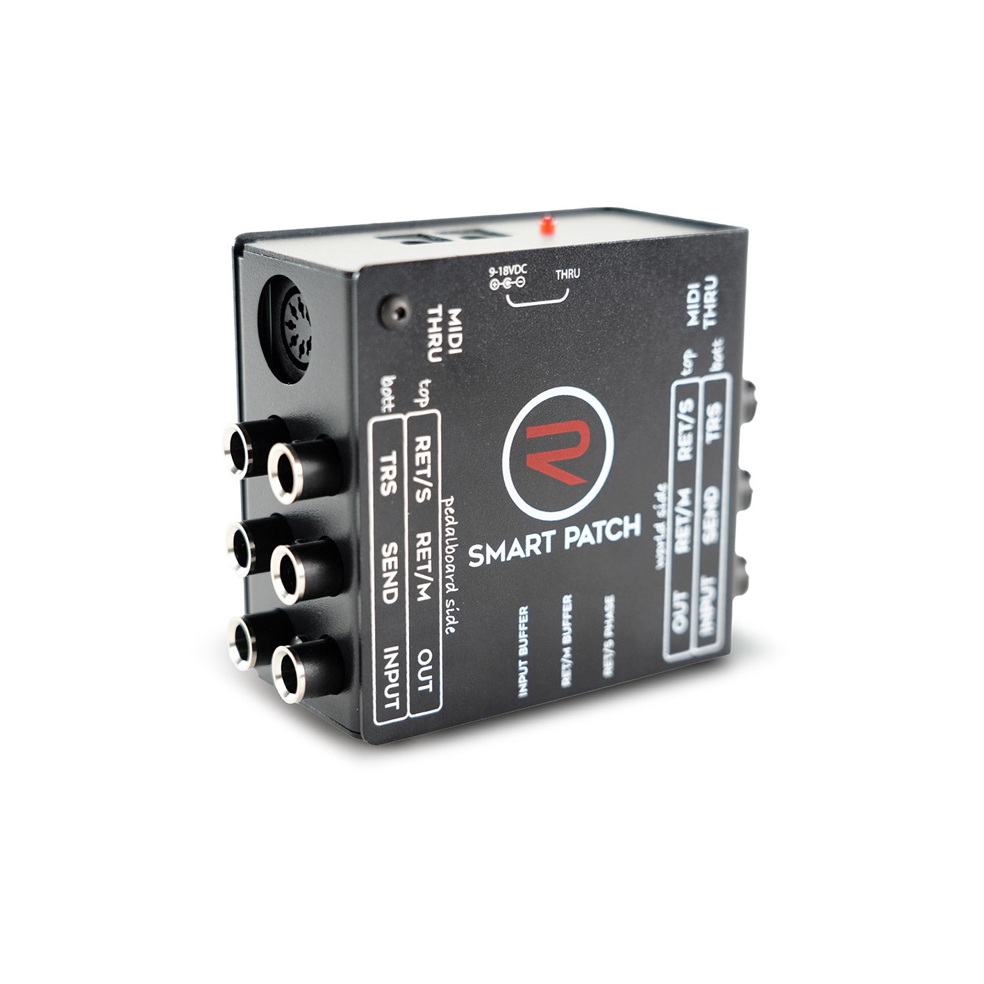 RedSeven Smart Patch handcrafted in Italy – dual-side routing hub with transformer-isolated stereo outputs and MIDI Thru