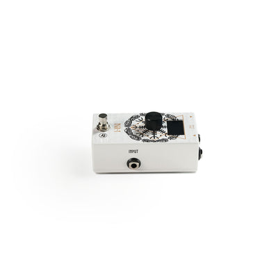 Side angle of the RedSeven NGR-1 guitar preamp pedal highlighting the input connection