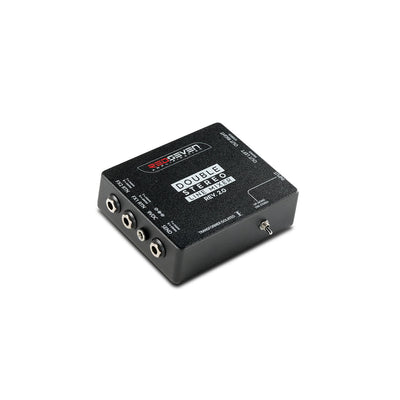 Side view of the RedSeven Double Stereo Line Mixer Rev. 2.0 highlighting input, send/return, and output jacks