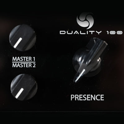 Master and presence controls on the Duality 100 RS amplifier