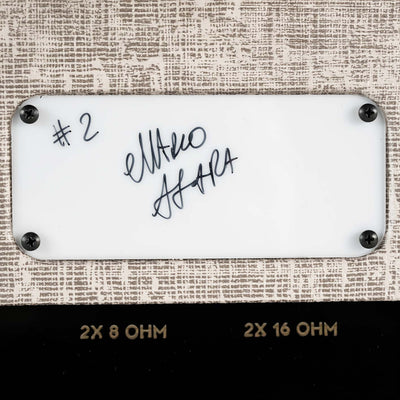 Marco Azara signature plate on RedSeven Azary amplifier – limited edition detail