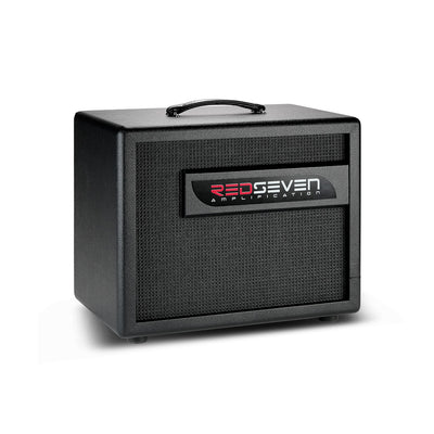 Left angled front view of RedSeven guitar cabinet