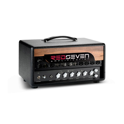 RedSeven Kali MkII amplifier angled front view showing logo and tonal controls