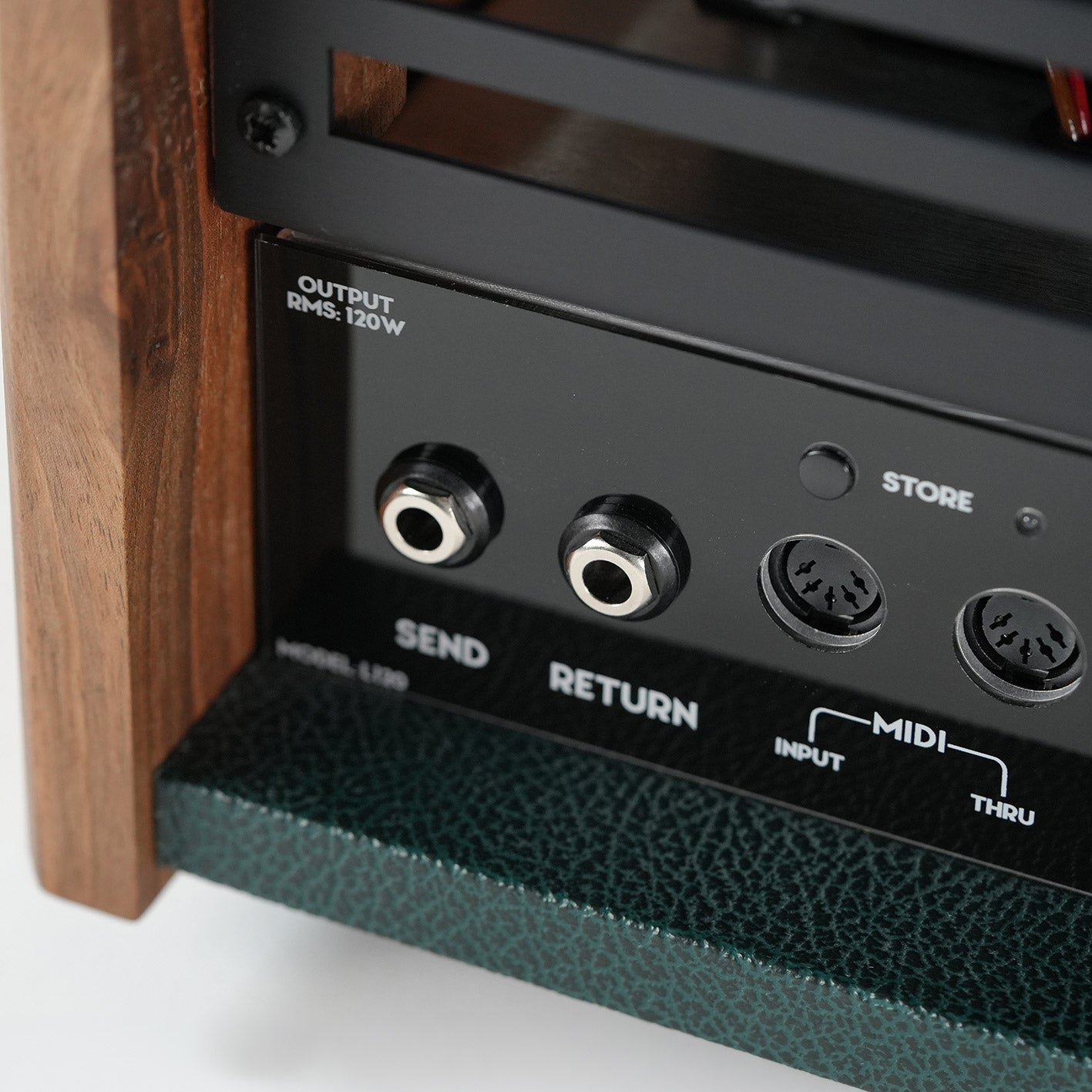 Leviathan Forest Edition — rear panel close-up, Send Return and MIDI connections detail