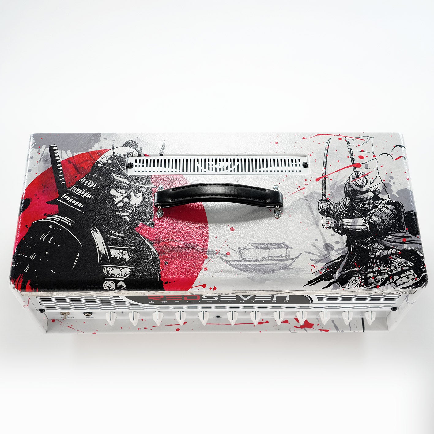 Leviathan Japan Serie Bushido — overhead view, dual samurai figures and red sun across full top panel