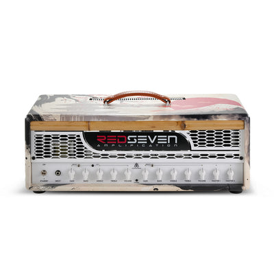 RedSeven Leviathan Japan Serie Koi Edition — 120W KT88 tube amp head, front view, Japanese landscape on cream tolex with bamboo trim