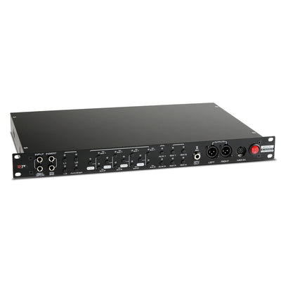 RedSeven Multi Stereo Line Mixer angled front view professional rack line mixer
